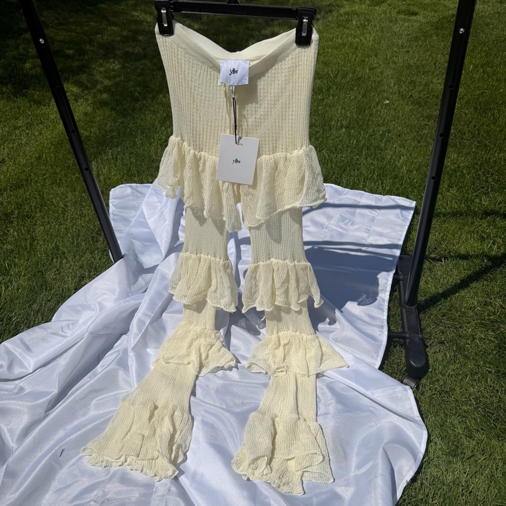 NWT Yellow The Label Clara Knit Pants -Ivory